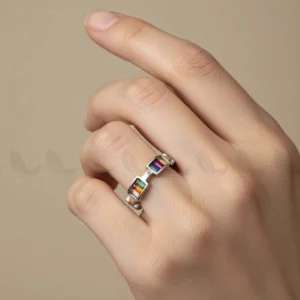 Celestial Multi Hued Bar Ring