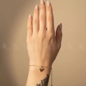 Chic Gold Tone Heart Bracelet