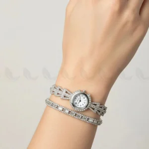 Elegant Cluster Bracelet Watch