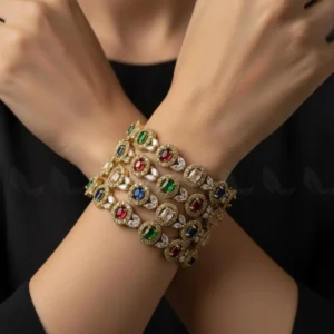 Exquisite Precious Formed Bangles - Multi