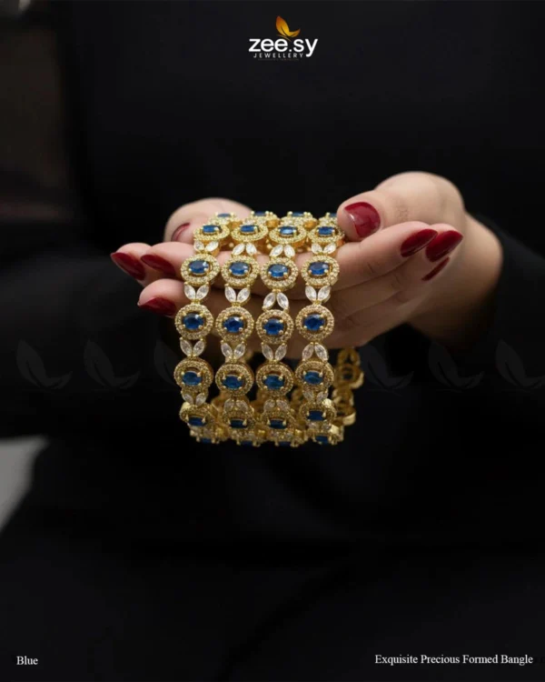 Exquisite Precious Formed Bangles - Blue