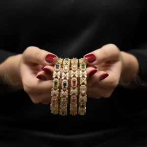 Luxurious Precious Formed Bangles - Multi