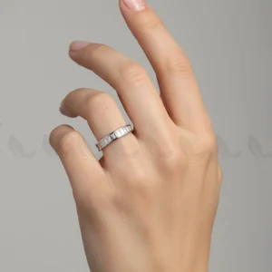 Pave Bar Cut Eternity Ring