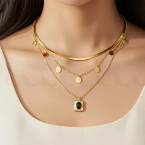 Trinity Triple Layered Stone Chain
