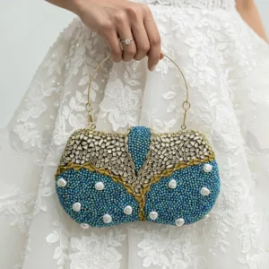 Tropical Azure Butterfly Clutch Bag